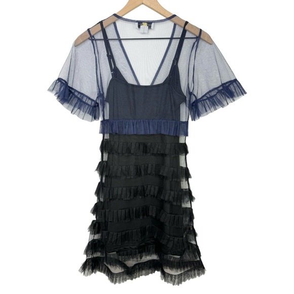 NEW Never Fully Dressed Kate Sheer Ruffled Mini Dress - Picture 4 of 15